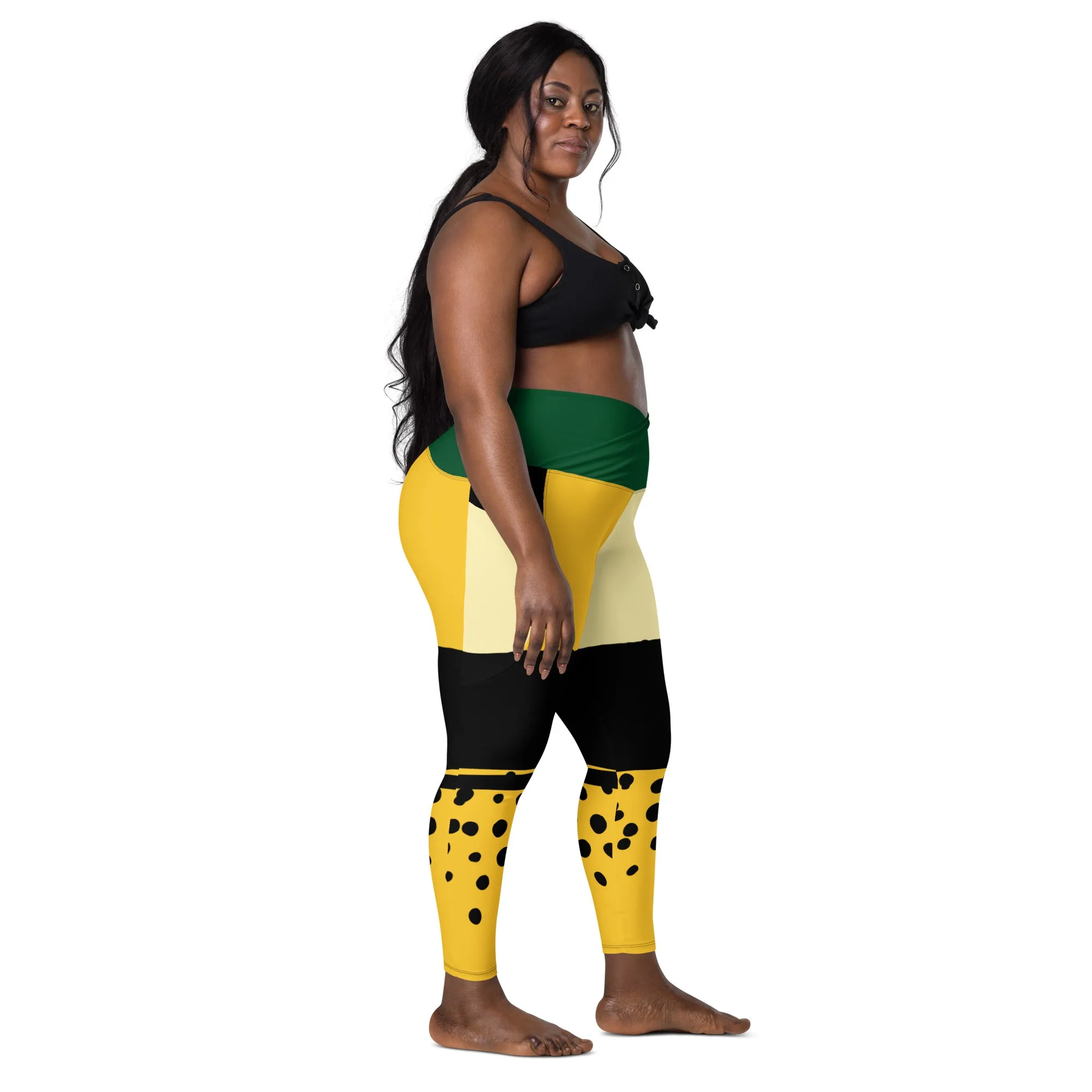 Crossover leggings with pockets