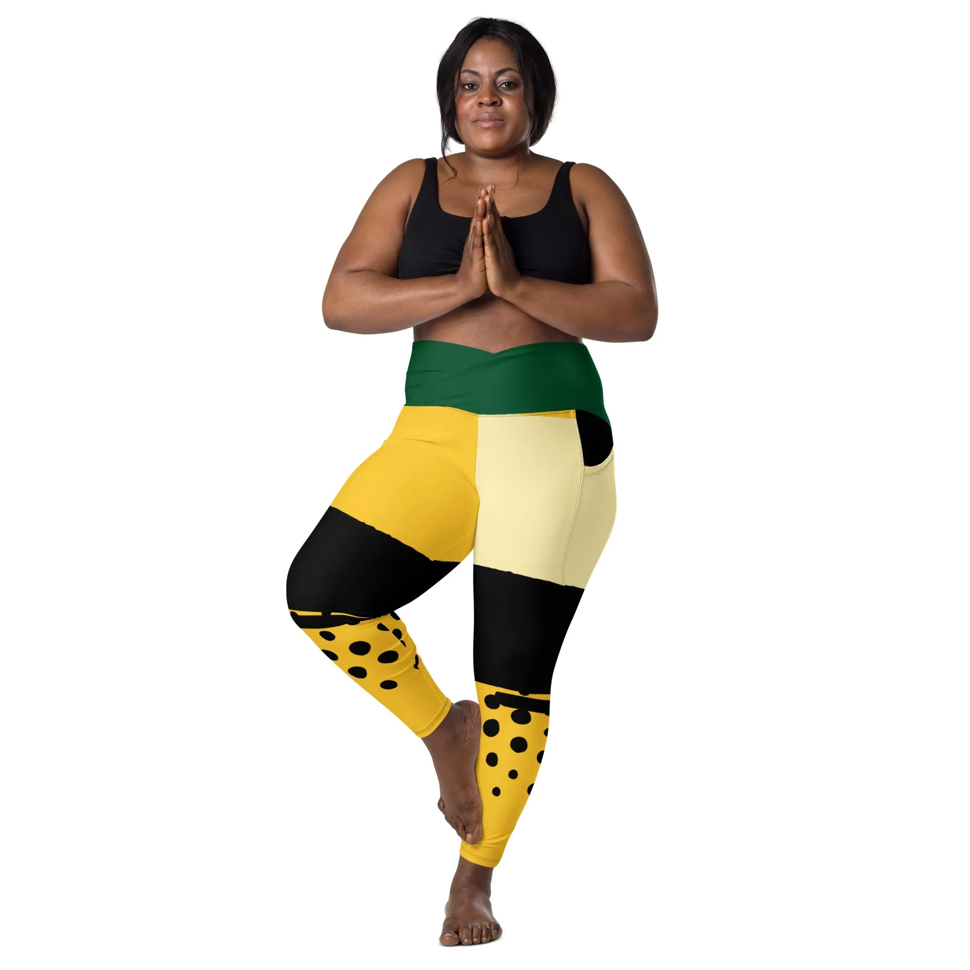 Crossover leggings with pockets