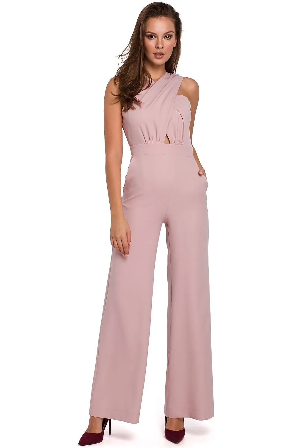Crosswise stripe modern top jumpsuit