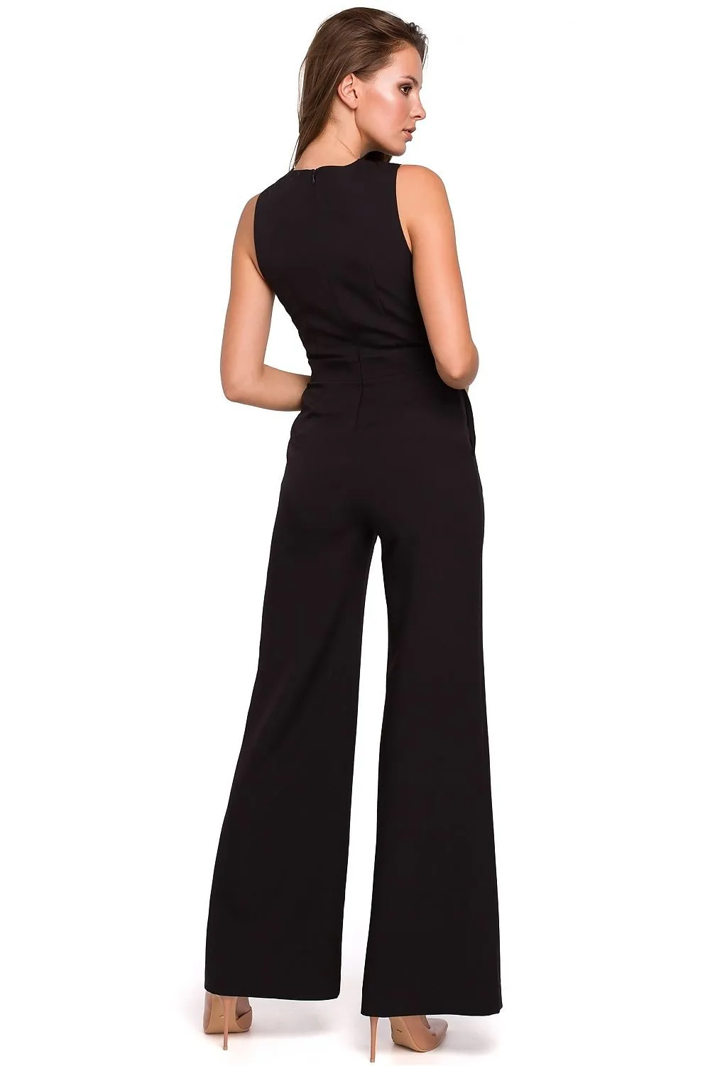 Crosswise stripe modern top jumpsuit