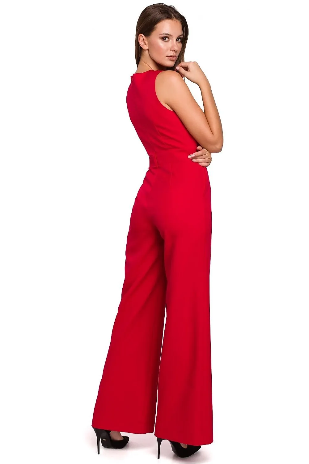 Crosswise stripe modern top jumpsuit