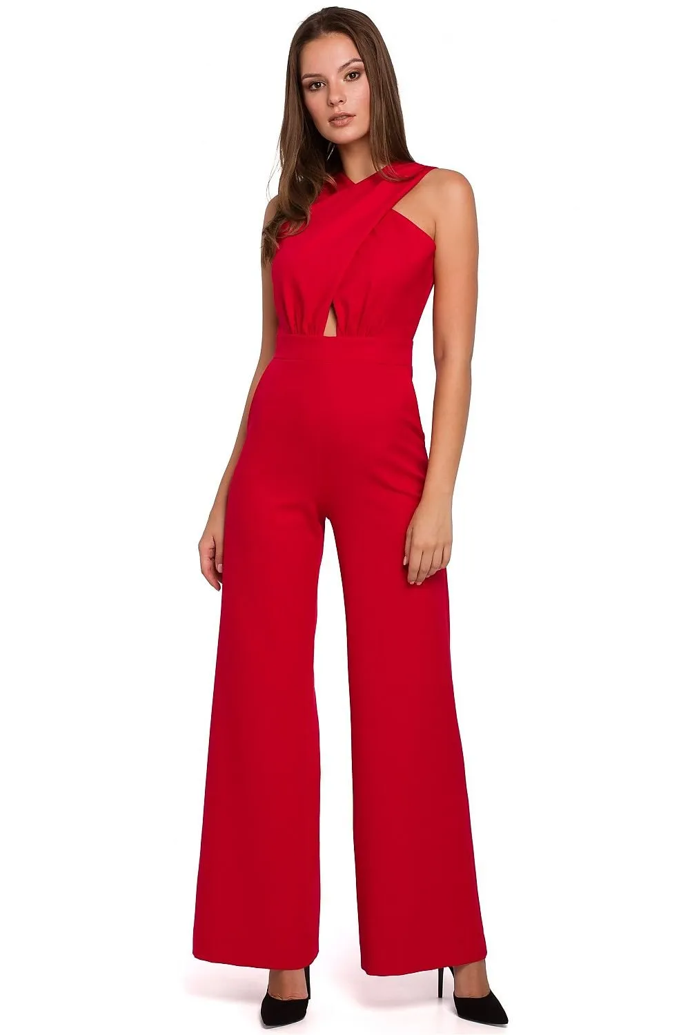 Crosswise stripe modern top jumpsuit