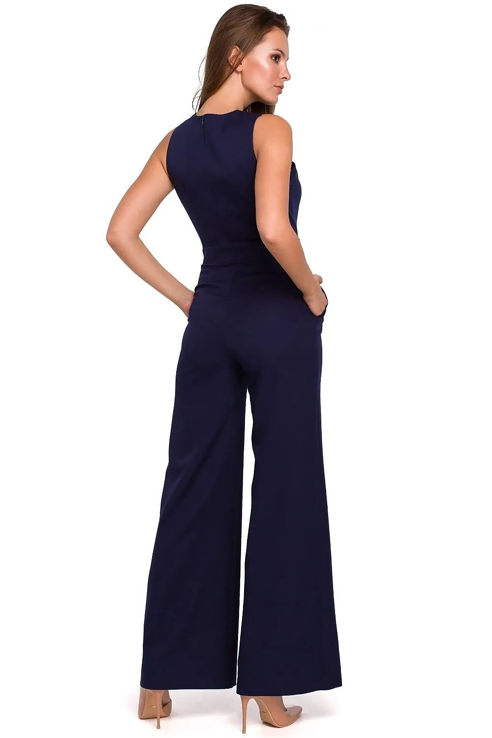 Crosswise stripe modern top jumpsuit