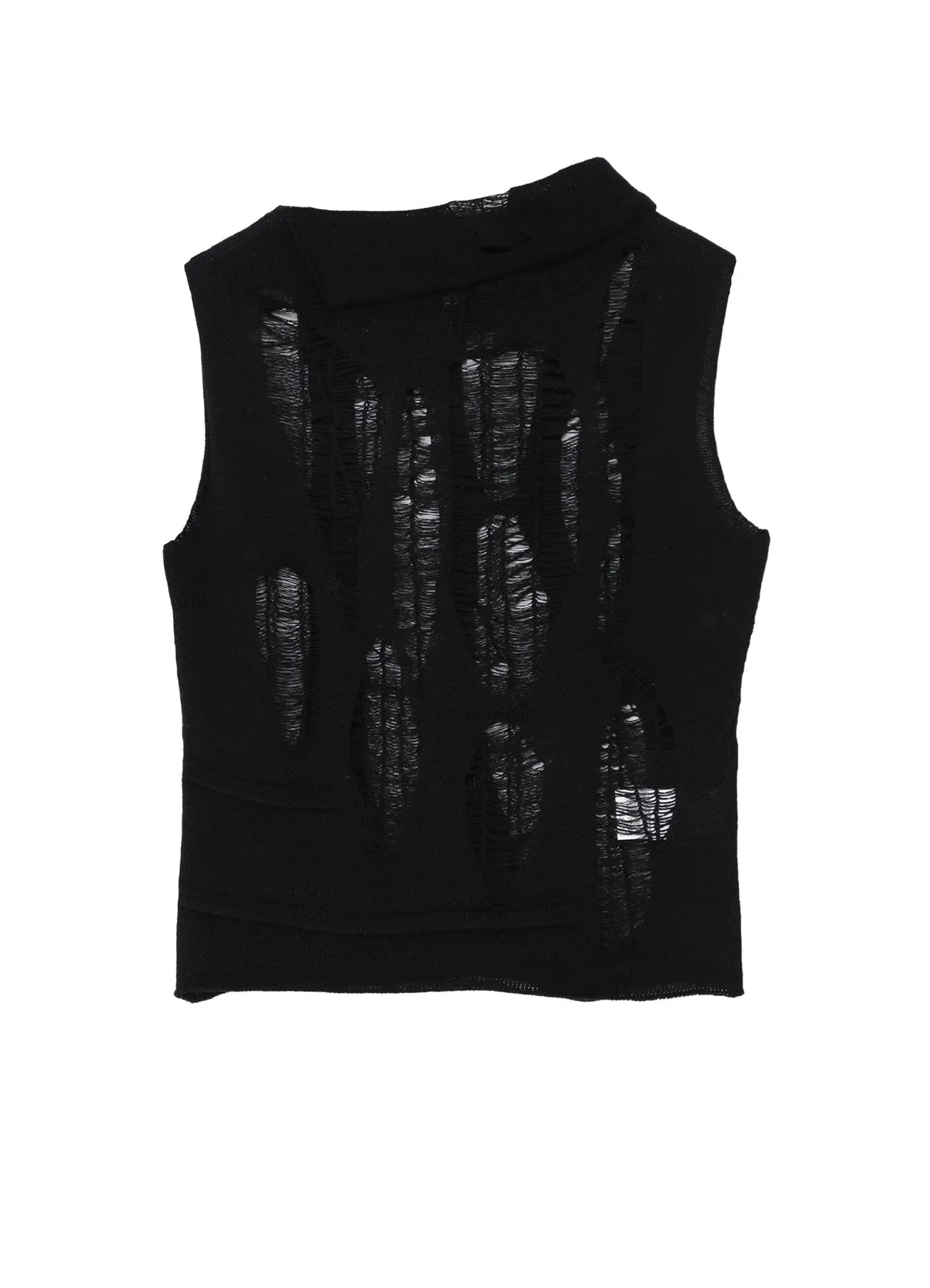 CRUSH PLAIN STITCH CRUSHED SLEEVELESS KNIT