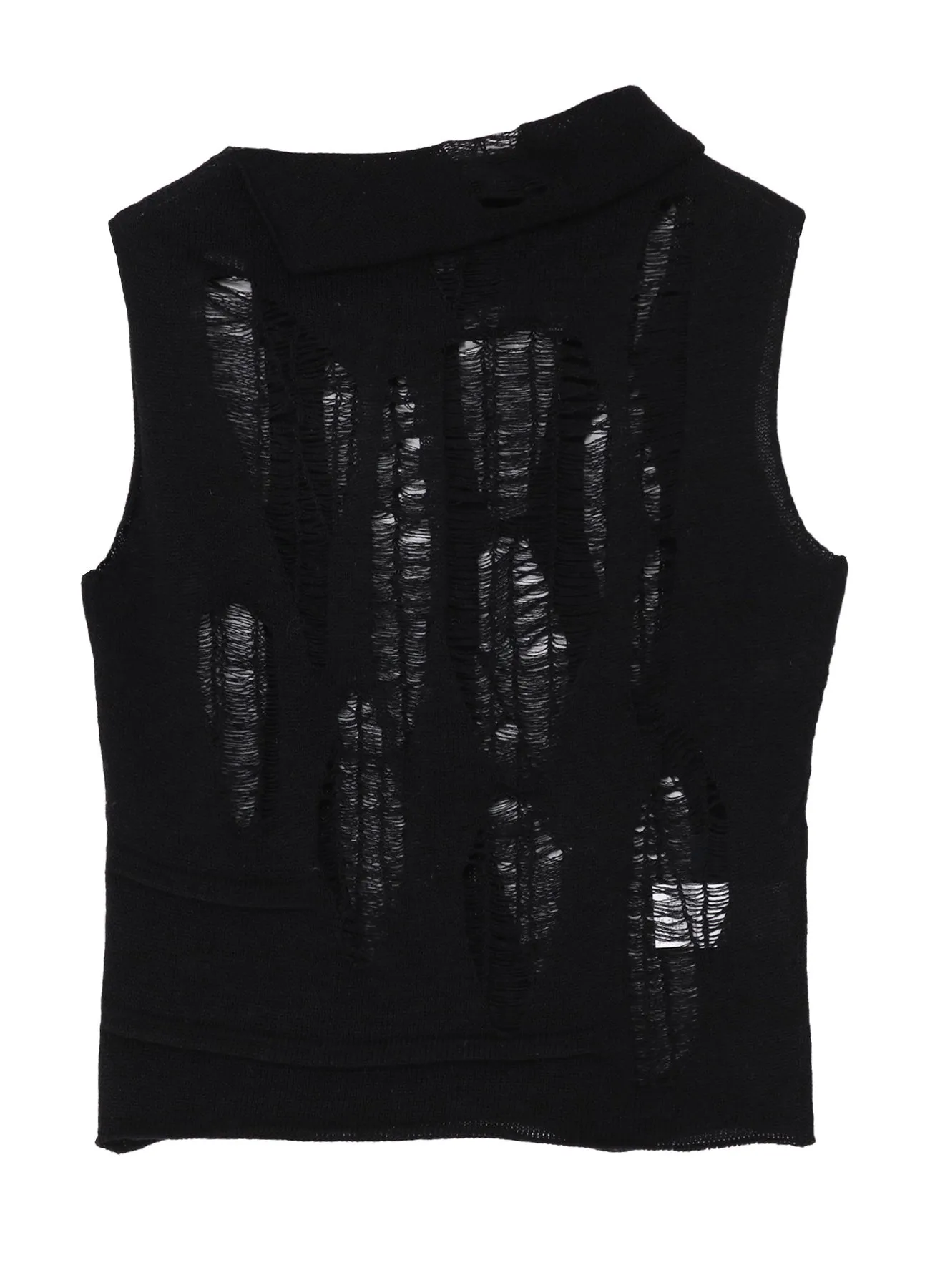 CRUSH PLAIN STITCH CRUSHED SLEEVELESS KNIT