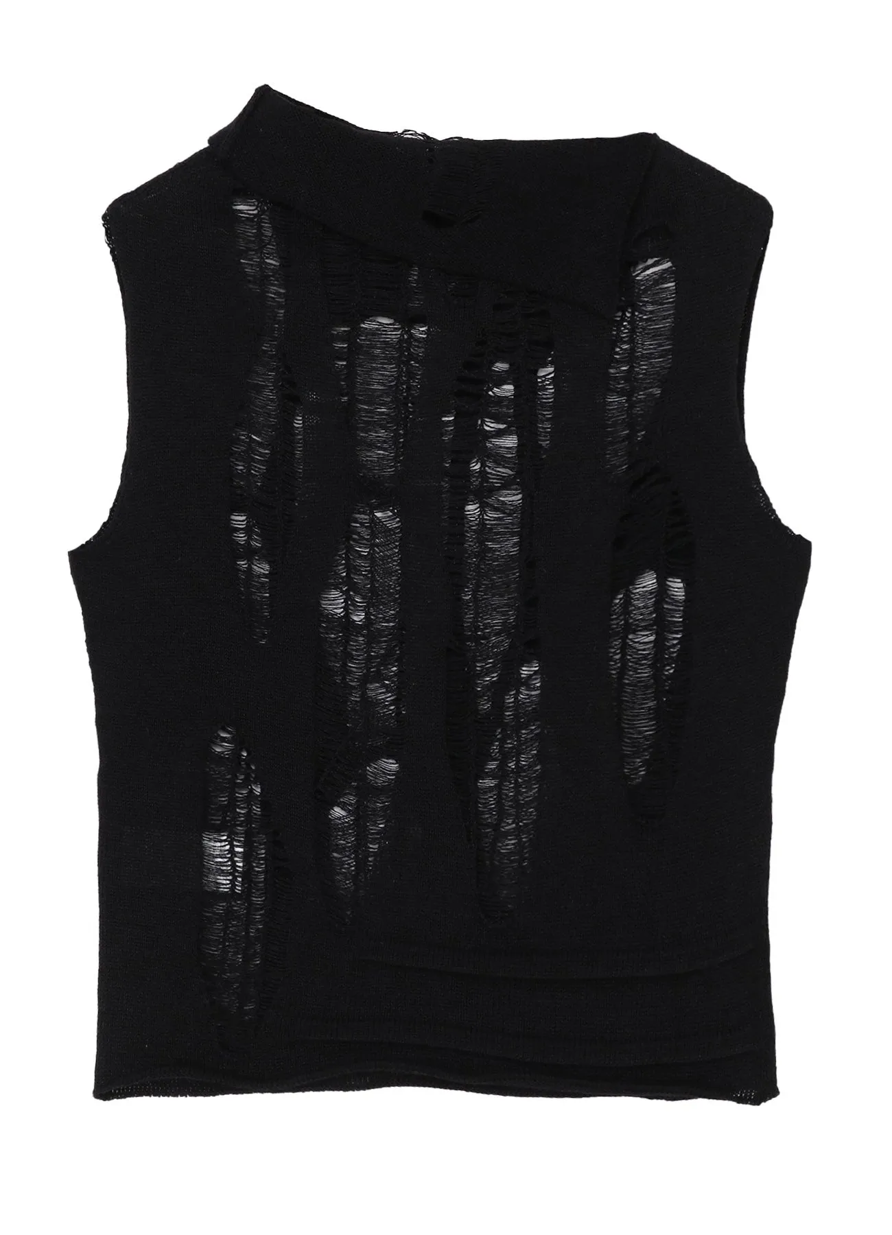 CRUSH PLAIN STITCH CRUSHED SLEEVELESS KNIT