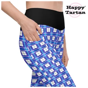 'Cumbrae Sky' Happy Tartan®  Ladies Yoga Leggings with Pockets✨
