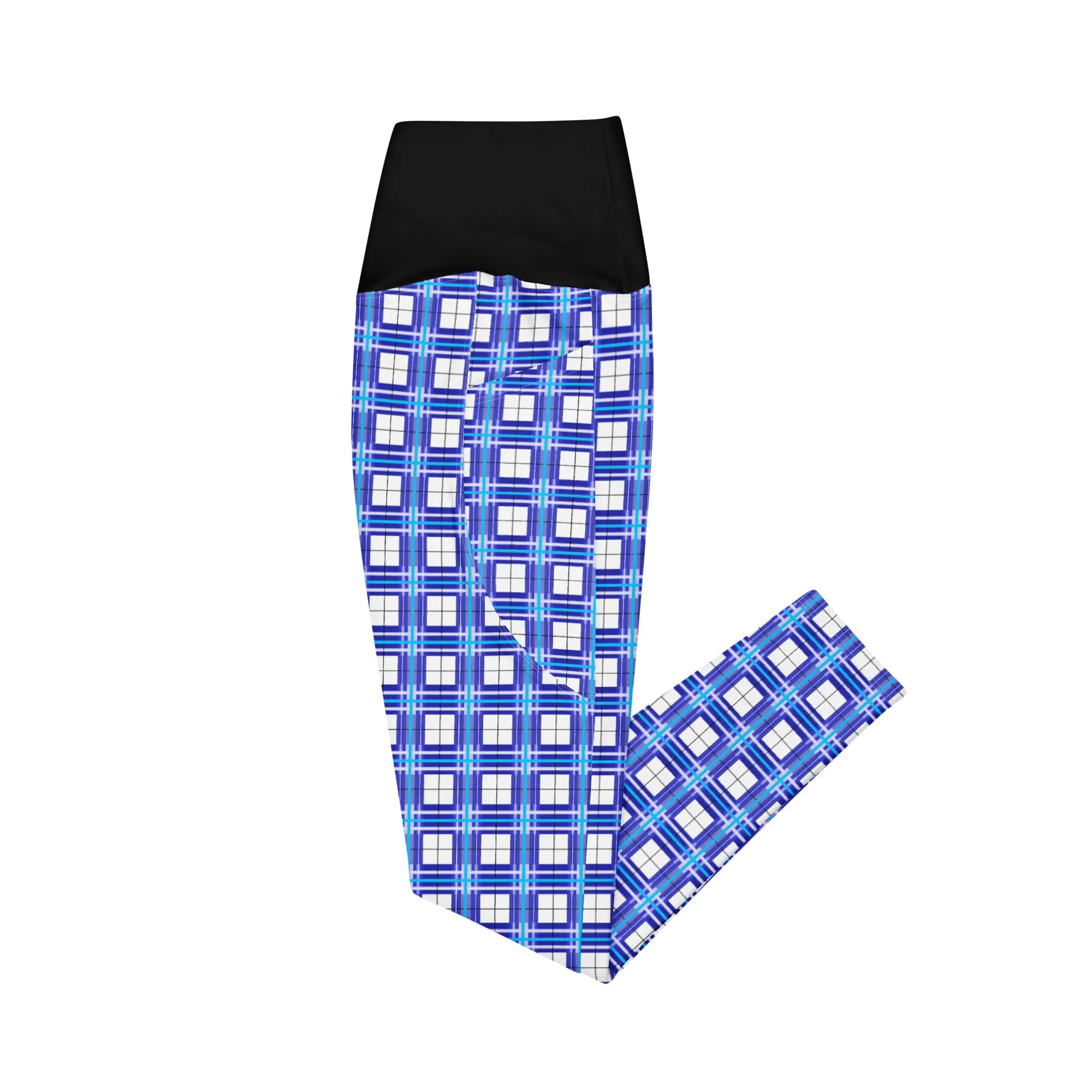 'Cumbrae Sky' Happy Tartan®  Ladies Yoga Leggings with Pockets✨