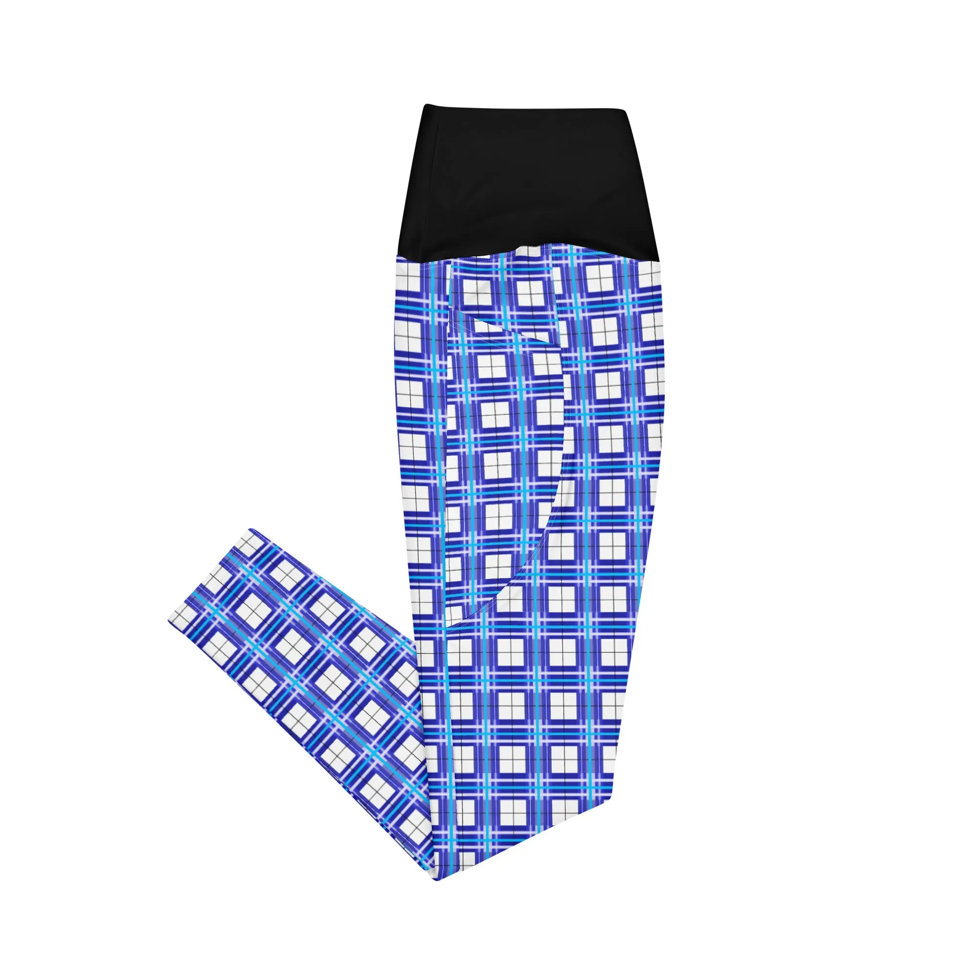 'Cumbrae Sky' Happy Tartan®  Ladies Yoga Leggings with Pockets✨