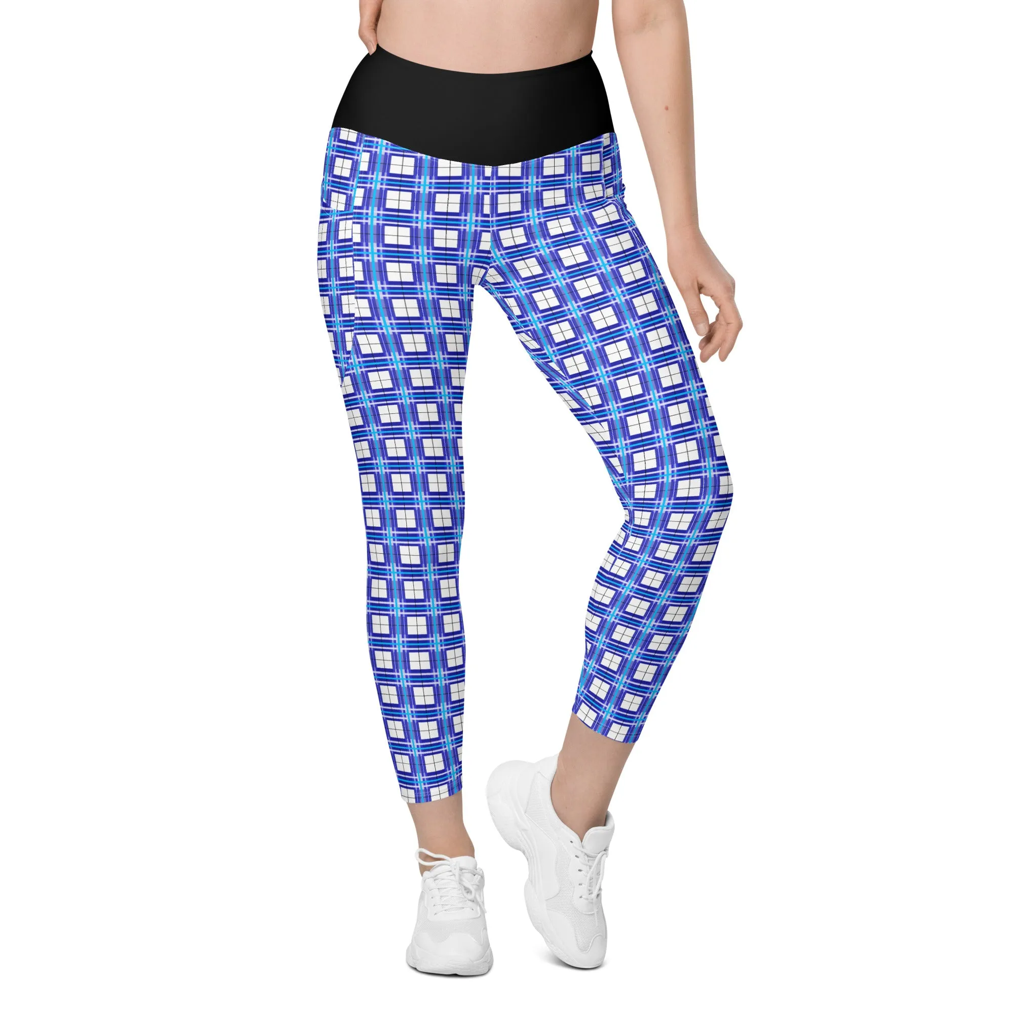 'Cumbrae Sky' Happy Tartan®  Ladies Yoga Leggings with Pockets✨