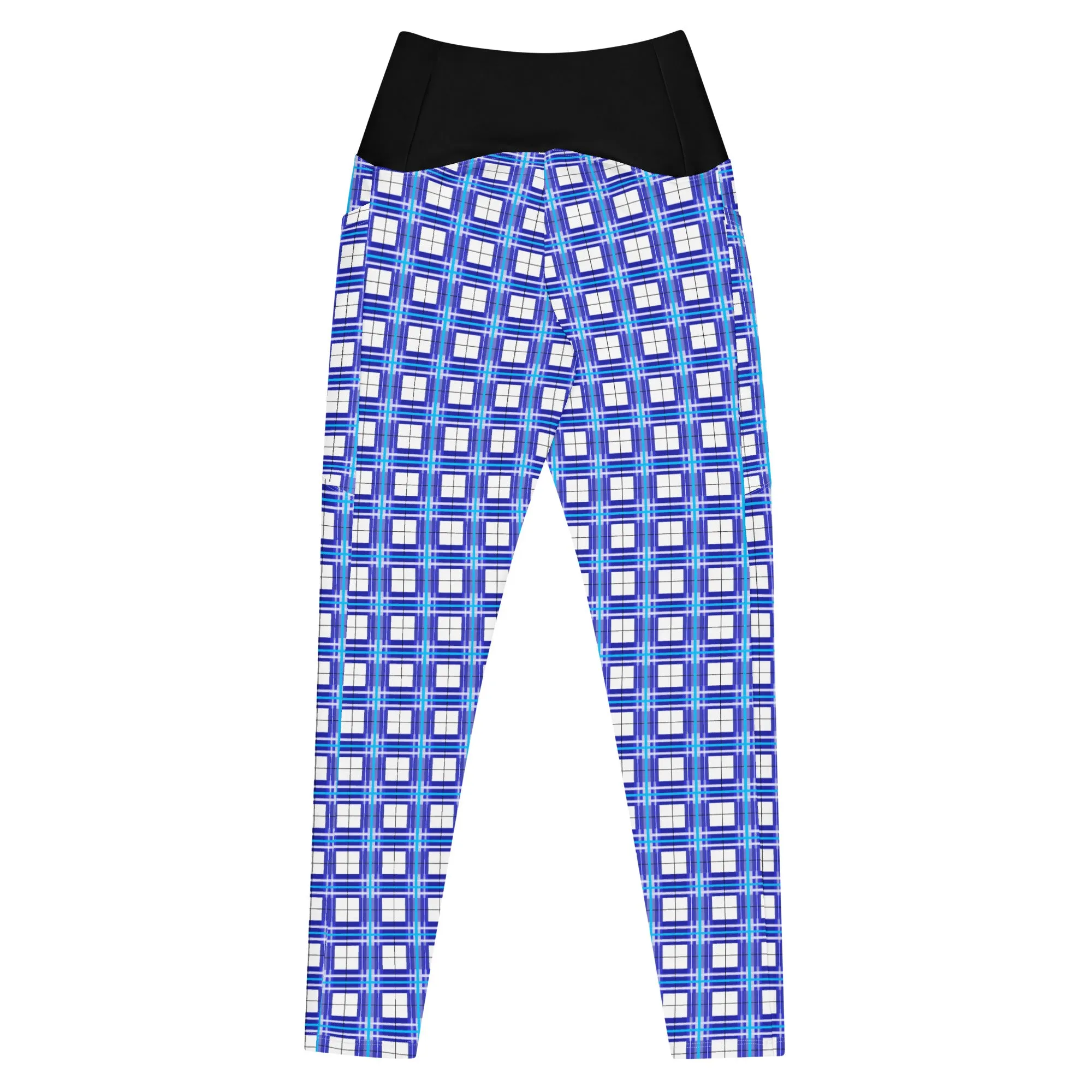 'Cumbrae Sky' Happy Tartan®  Ladies Yoga Leggings with Pockets✨