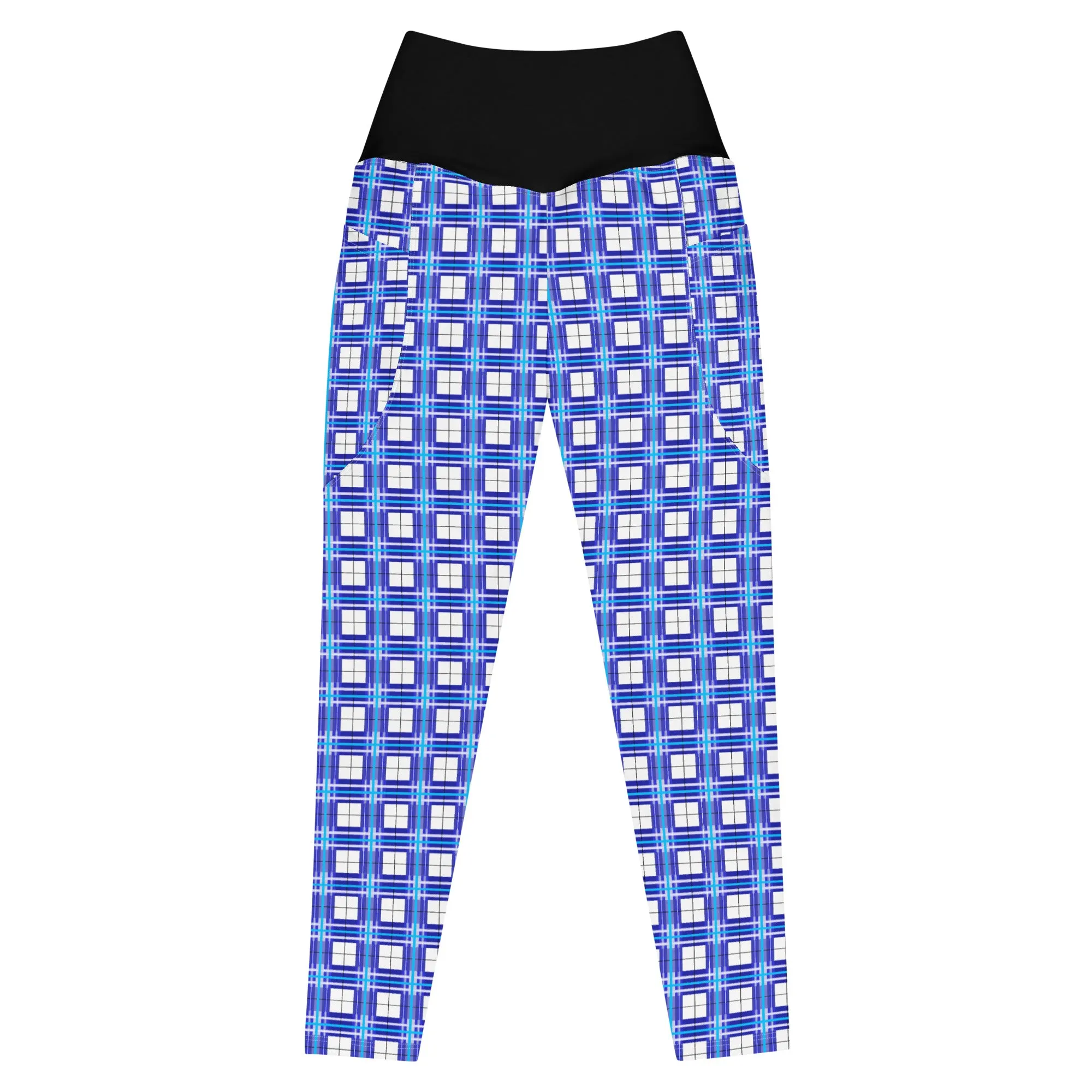 'Cumbrae Sky' Happy Tartan®  Ladies Yoga Leggings with Pockets✨
