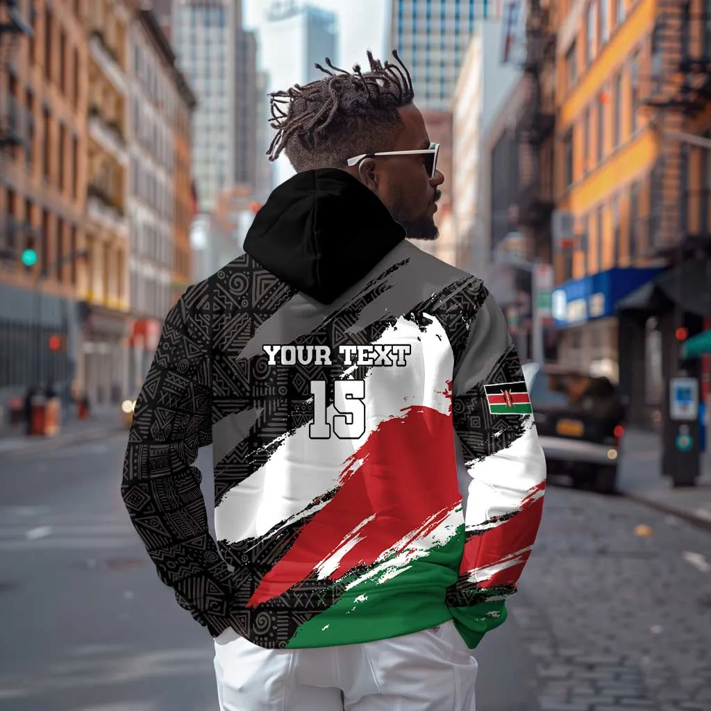 Custom Afro Kenya Zip Hoodie Rugby Sevens - African Pattern LT15