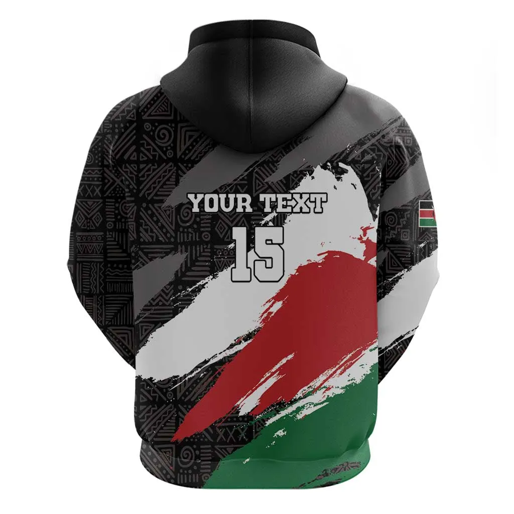 Custom Afro Kenya Zip Hoodie Rugby Sevens - African Pattern LT15