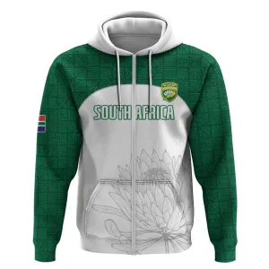 Custom Afro South Africa Cricket Zip Hoodie Go Proteas - African Pattern LT15