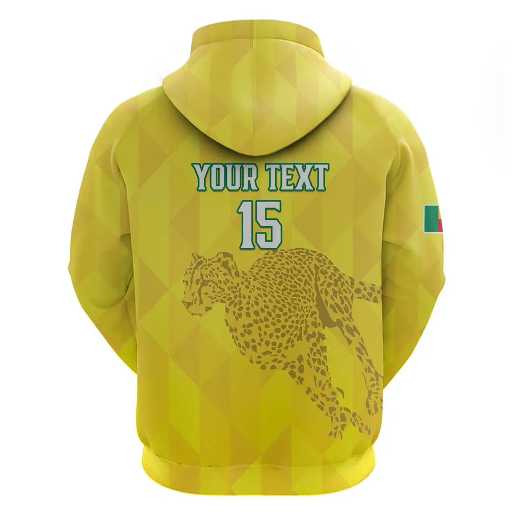 Custom Benin Football Zip Hoodie Go Les Guepards LT15