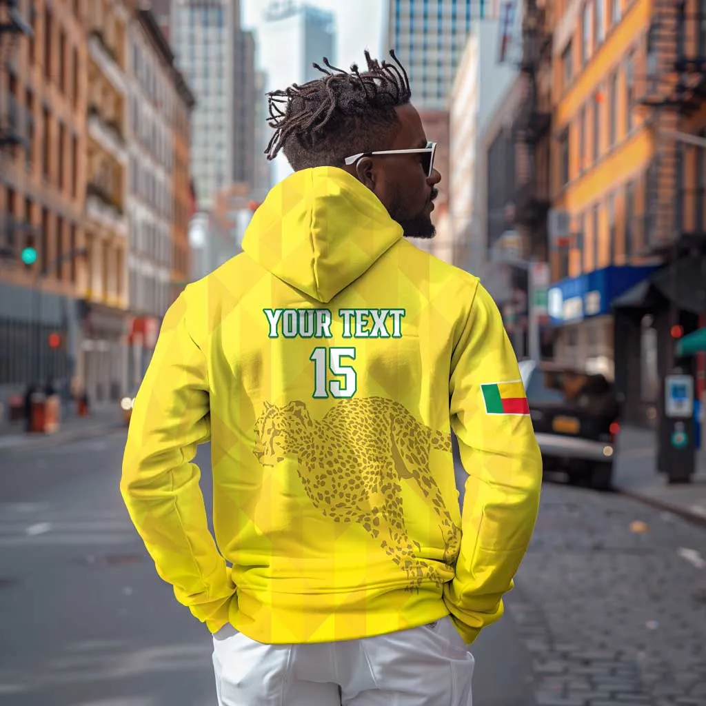 Custom Benin Football Zip Hoodie Go Les Guepards LT15