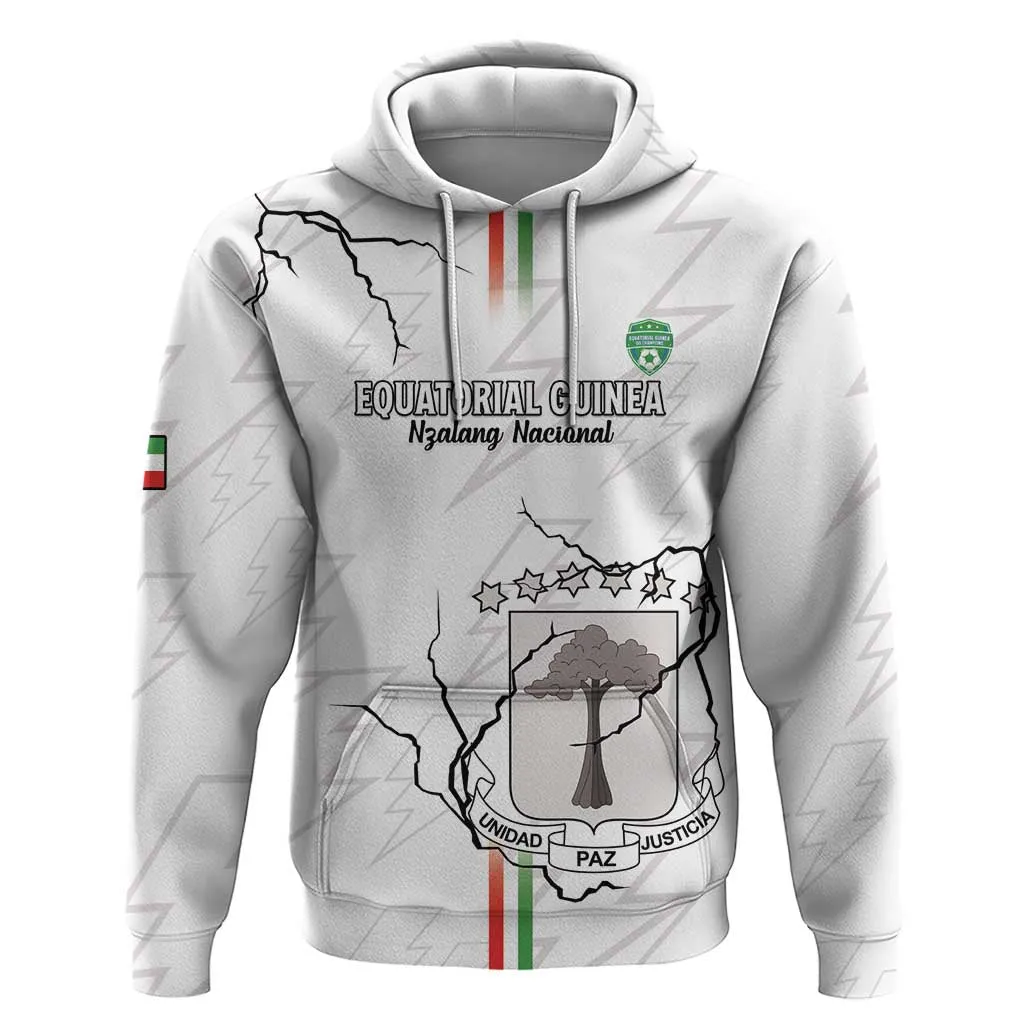 Custom Equatorial Guinea Football Zip Hoodie Go Champions - White Version LT15