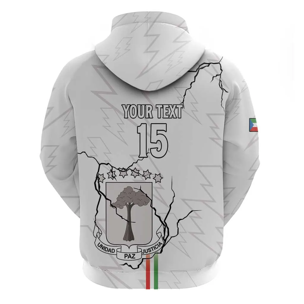 Custom Equatorial Guinea Football Zip Hoodie Go Champions - White Version LT15