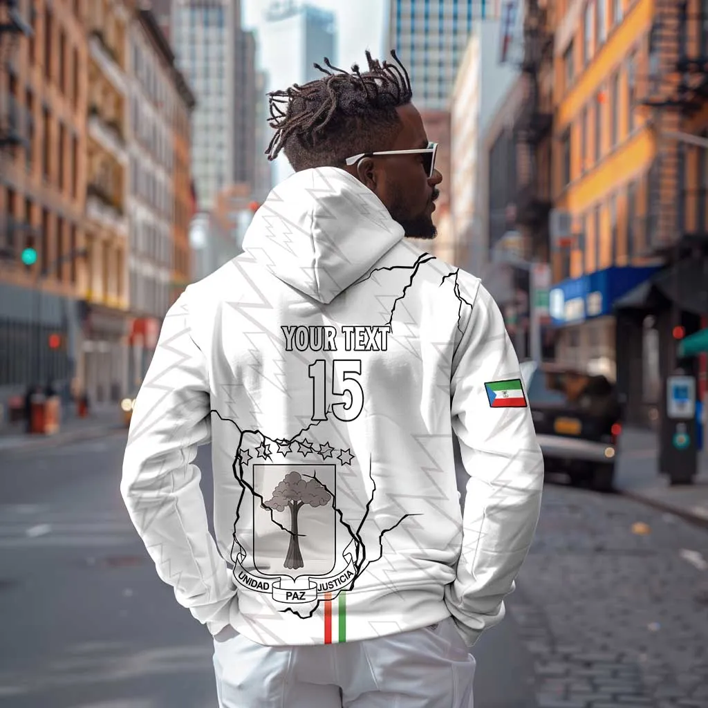 Custom Equatorial Guinea Football Zip Hoodie Go Champions - White Version LT15