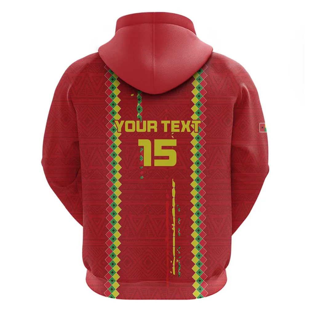 Custom Guinea Bissau Football Zip Hoodie Go Djurtus - African Pattern LT15