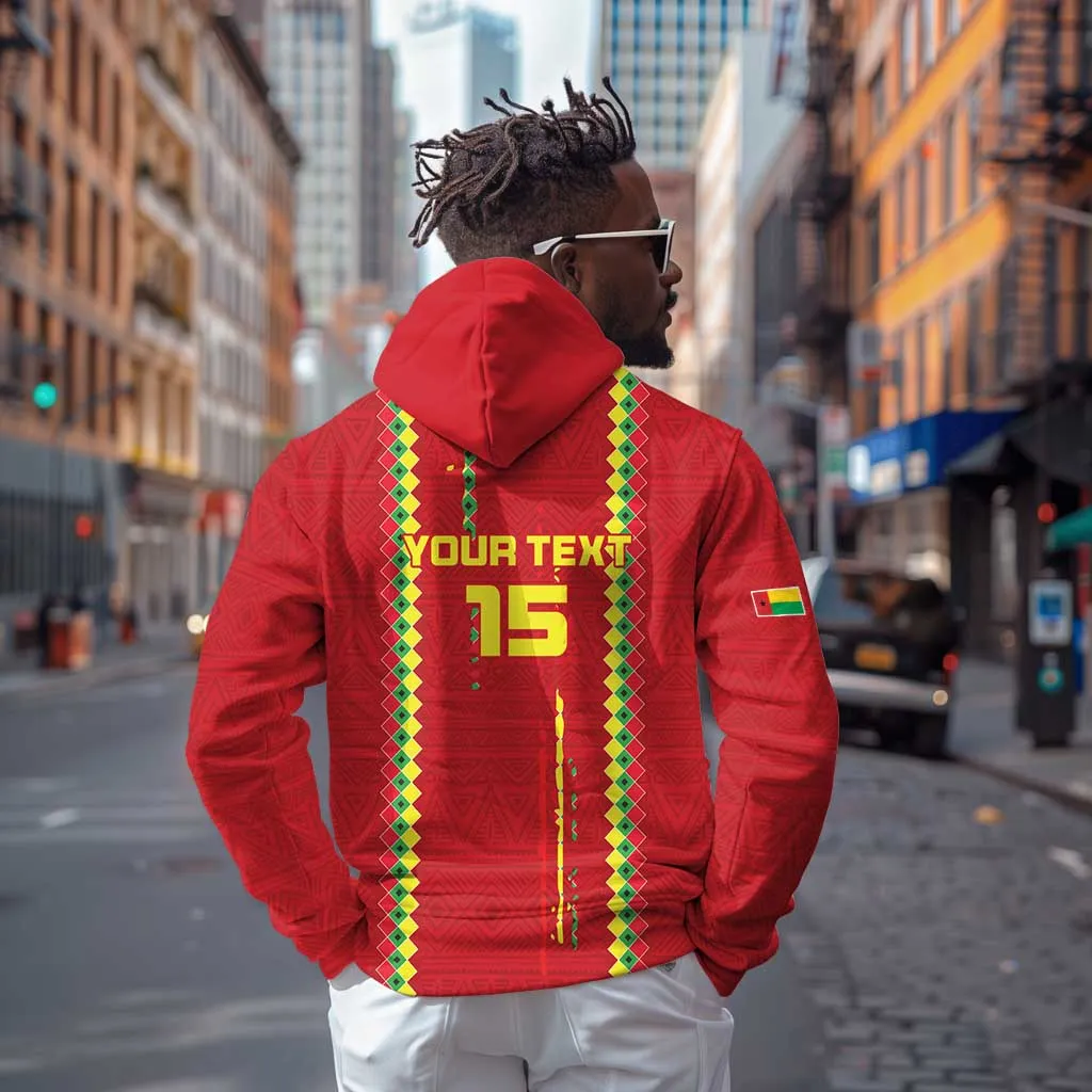 Custom Guinea Bissau Football Zip Hoodie Go Djurtus - African Pattern LT15
