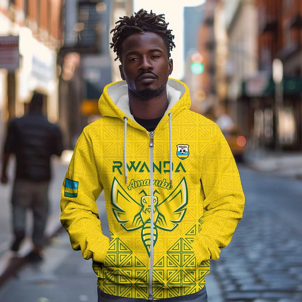 Custom Jamhuri ya Rwanda Football Zip Hoodie Go Amavubi Go LT15