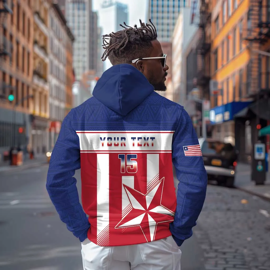 Custom Liberia Football Zip Hoodie Sporty Style LT15