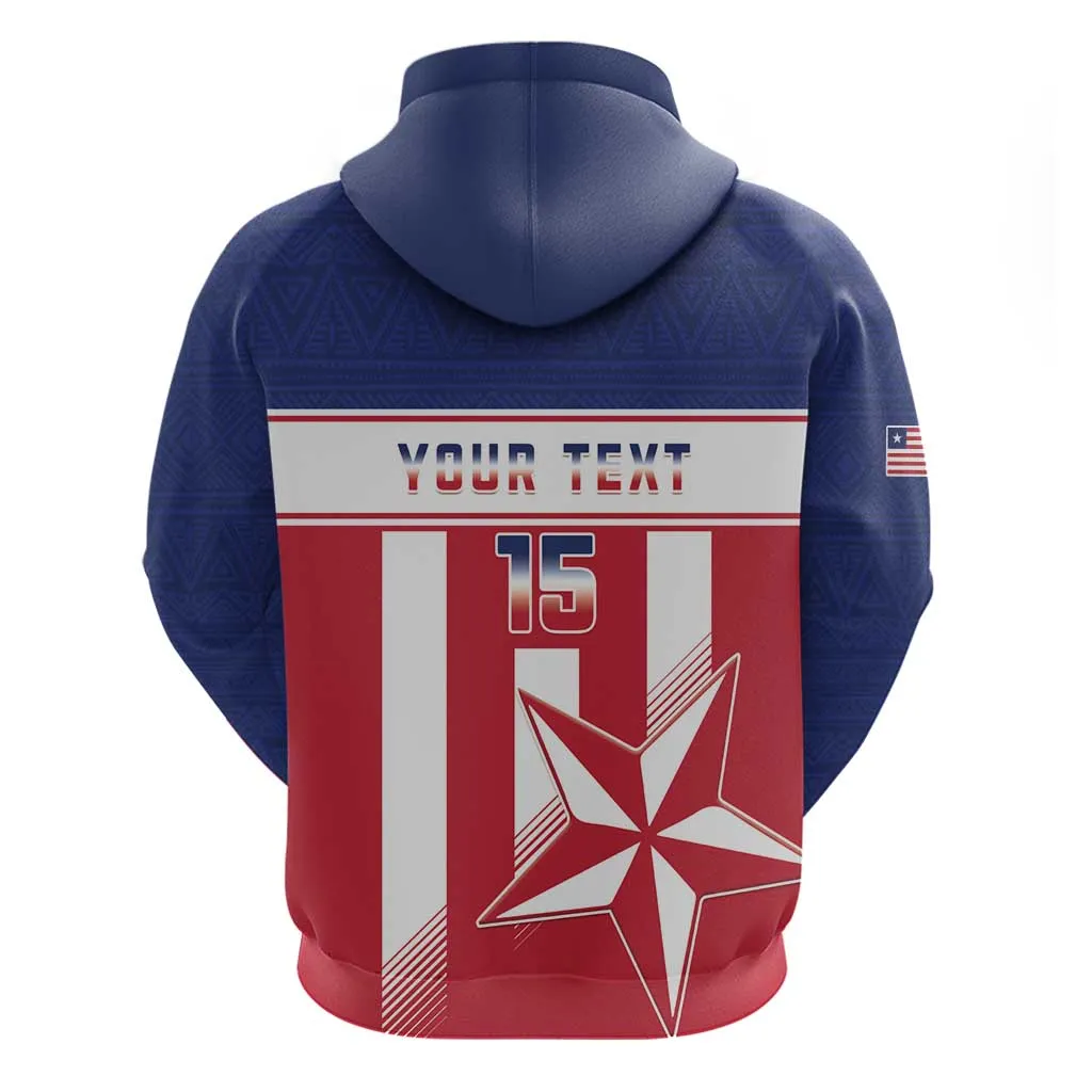 Custom Liberia Football Zip Hoodie Sporty Style LT15