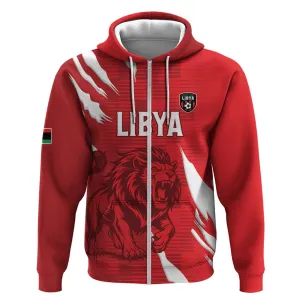 Custom Libya Football Zip Hoodie Yalla Libya LT15