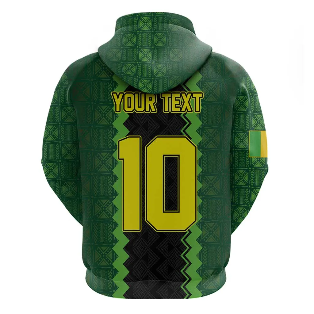 Custom Mali Football Zip Hoodie Les Aigles-Green, Gold & Red LT03