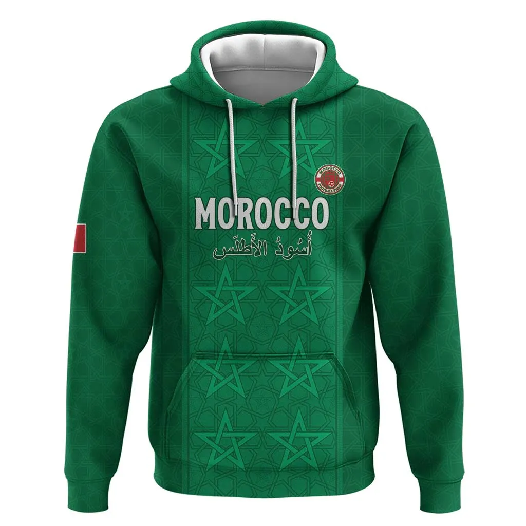 Custom Morocco Football Zip Hoodie Dima Maghrib LT15