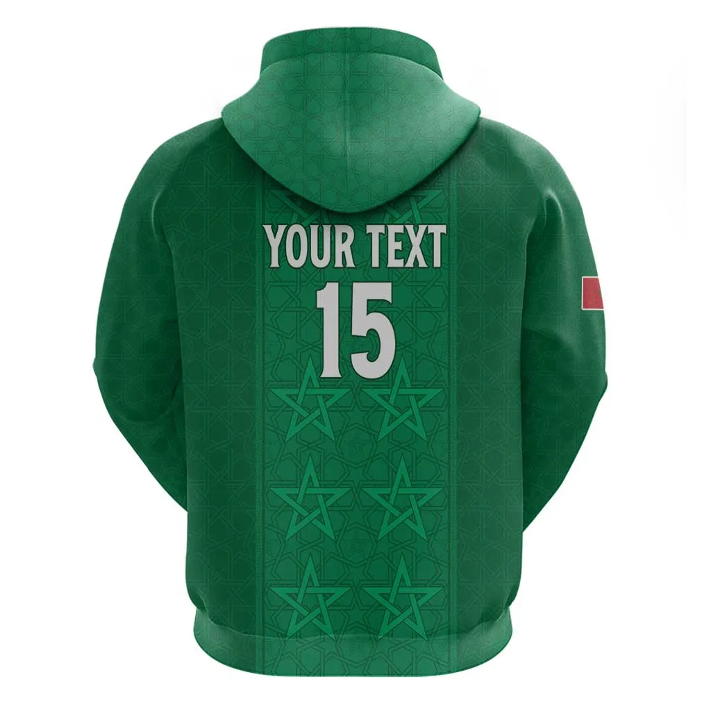 Custom Morocco Football Zip Hoodie Dima Maghrib LT15