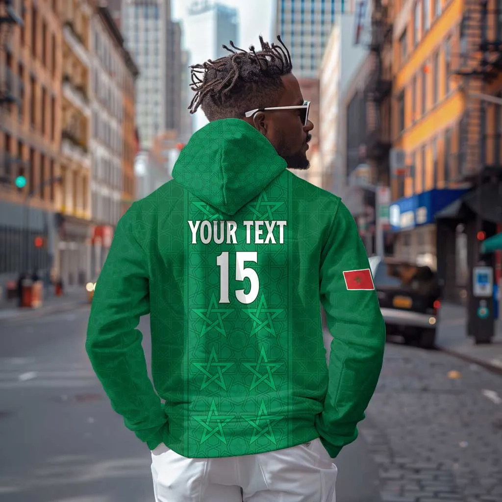 Custom Morocco Football Zip Hoodie Dima Maghrib LT15