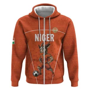 Custom Niger Football Zip Hoodie Allez Menas LT15