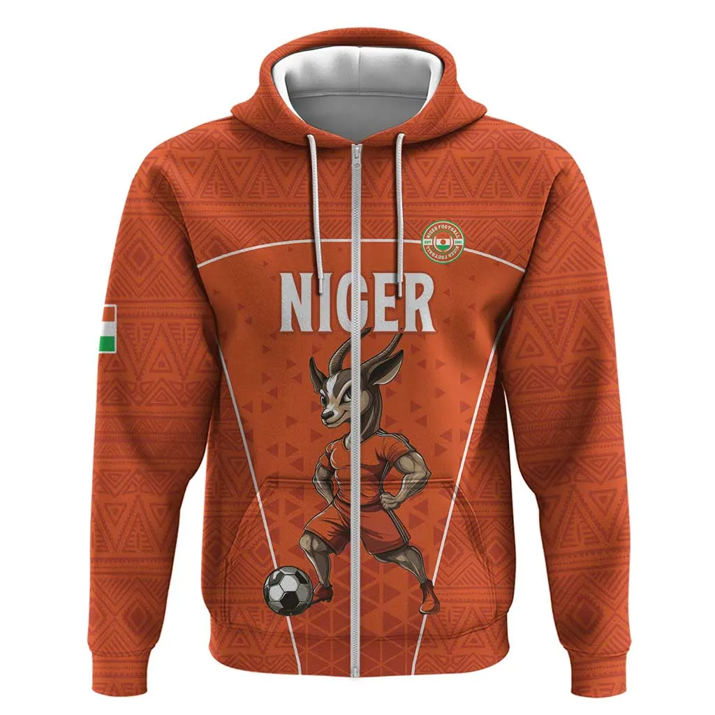 Custom Niger Football Zip Hoodie Allez Menas LT15