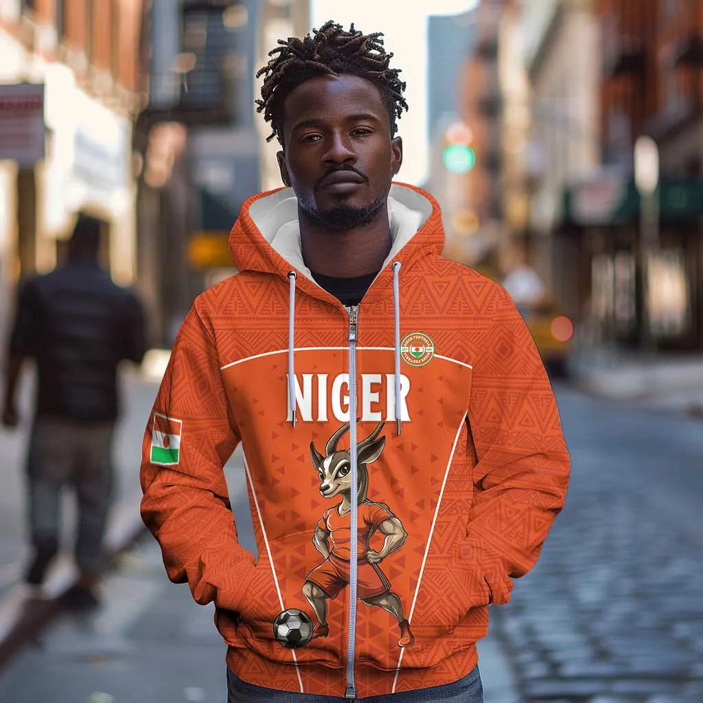 Custom Niger Football Zip Hoodie Allez Menas LT15