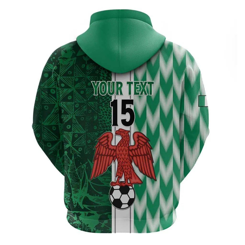 Custom Nigeria Football Zip Hoodie Go Champions LT15