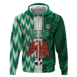 Custom Nigeria Football Zip Hoodie Go Champions LT15