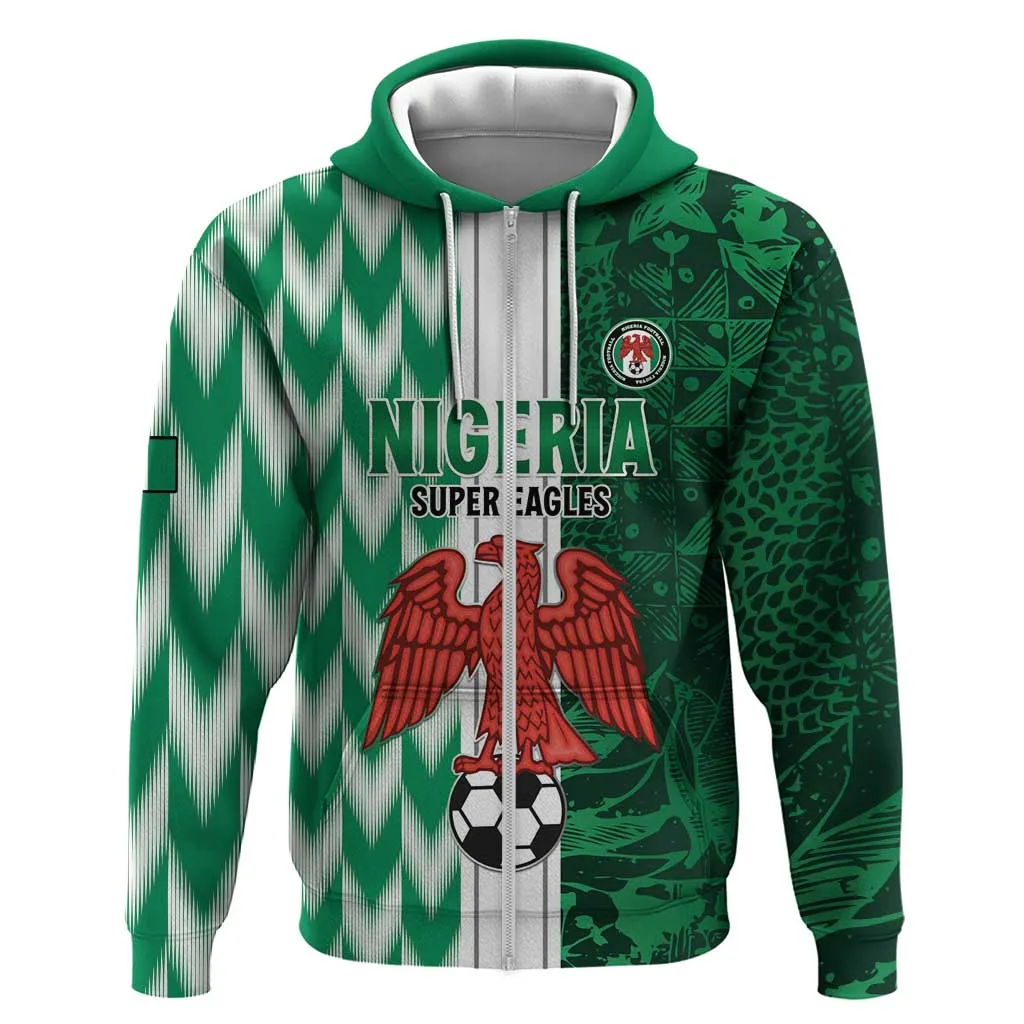Custom Nigeria Football Zip Hoodie Go Champions LT15