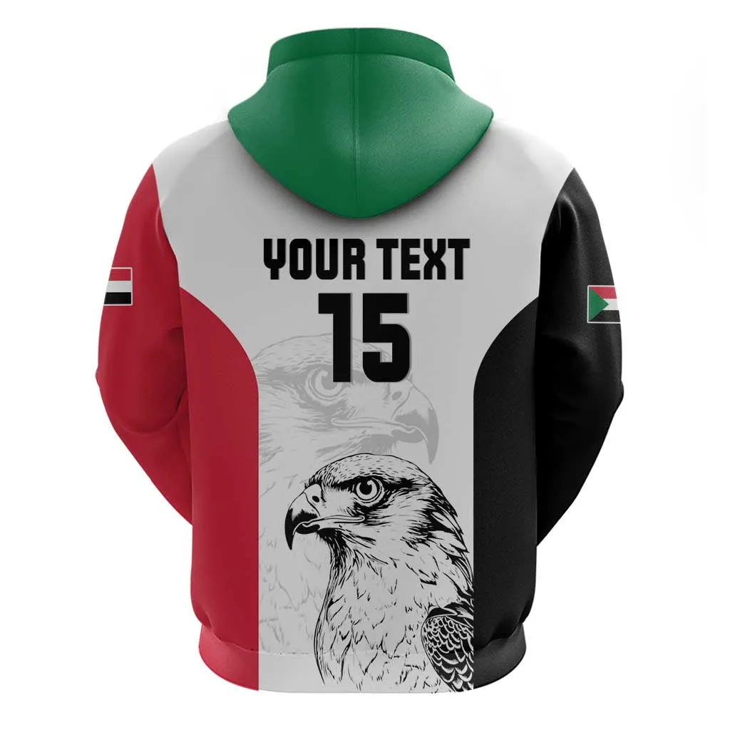 Custom Sudan Football Zip Hoodie Yalla Sudan LT15