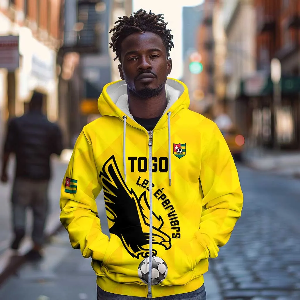 Custom Togo Football Zip Hoodie Go Champions LT15
