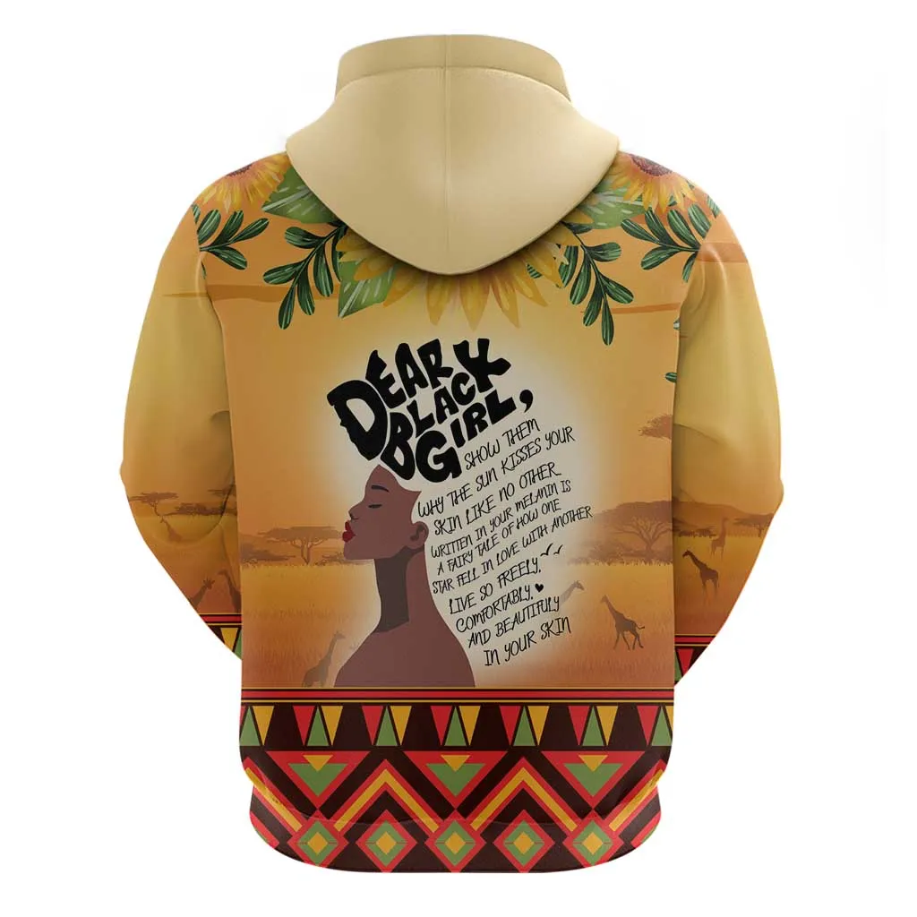 Dear Black Girl Zip Hoodie African Pride Black Women DT04