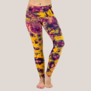 Desert Flower Tie Dye Yoga Leggings