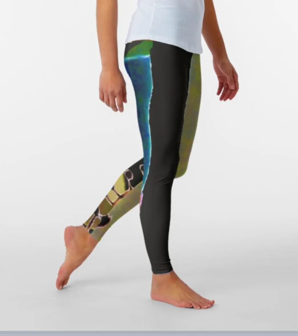 Designer Leggings - Field Thistle In Black