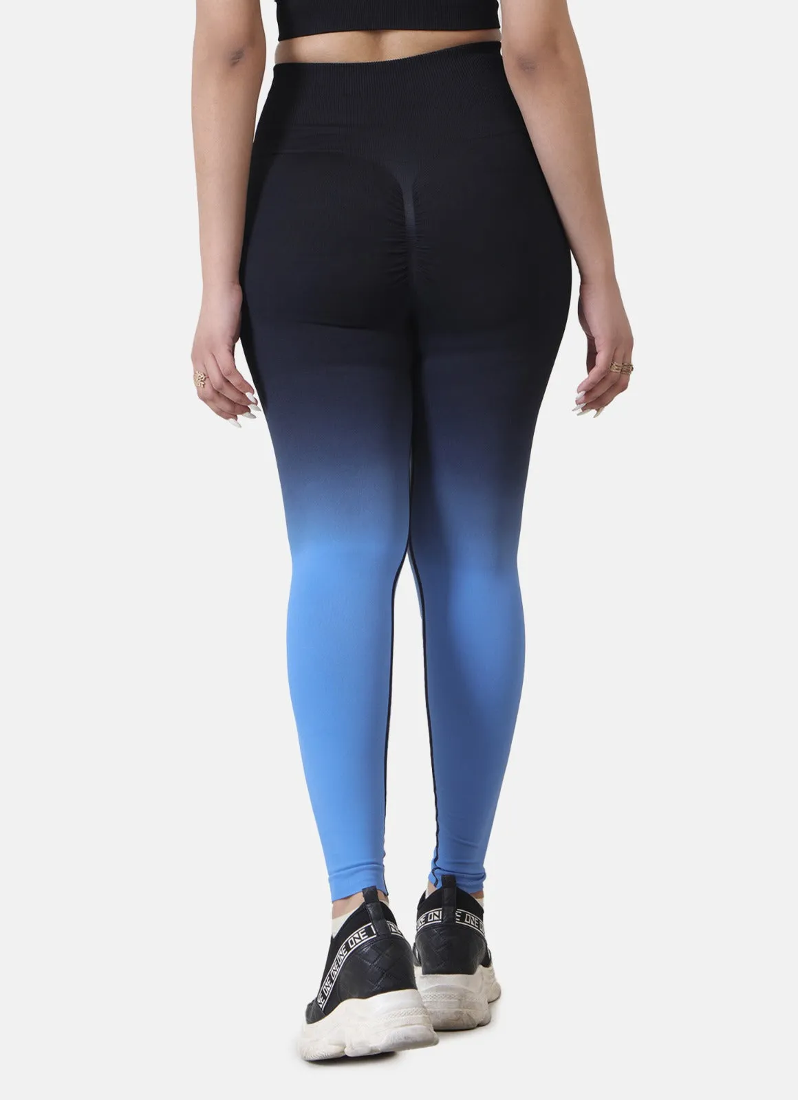 Dip Dye Seamless Leggings-Blue