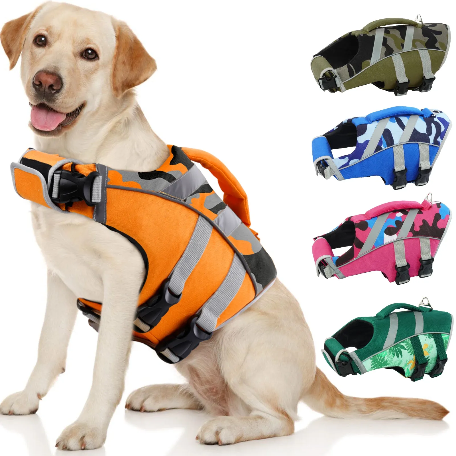 Dog Life Jacket with Reflective Strips
