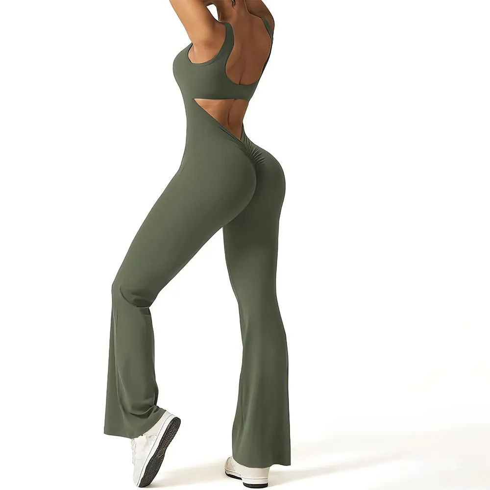 DressUp Sexy Backless Scrunch Booty Lifting Viral Flare Jumpsuits
