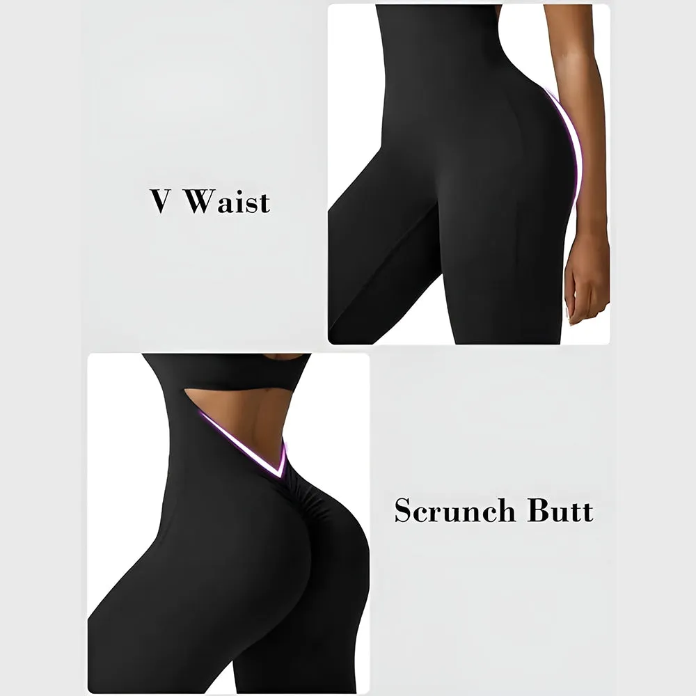 DressUp Sexy Backless Scrunch Booty Lifting Viral Flare Jumpsuits