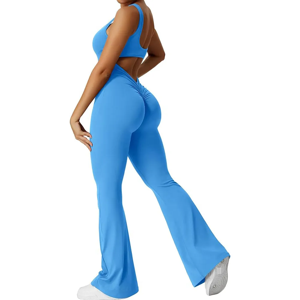 DressUp Sexy Backless Scrunch Booty Lifting Viral Flare Jumpsuits